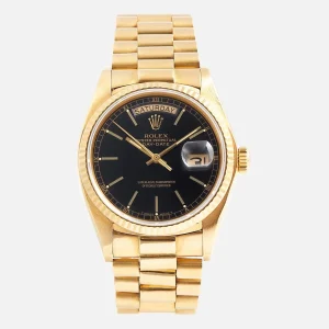 rolex auto gold black